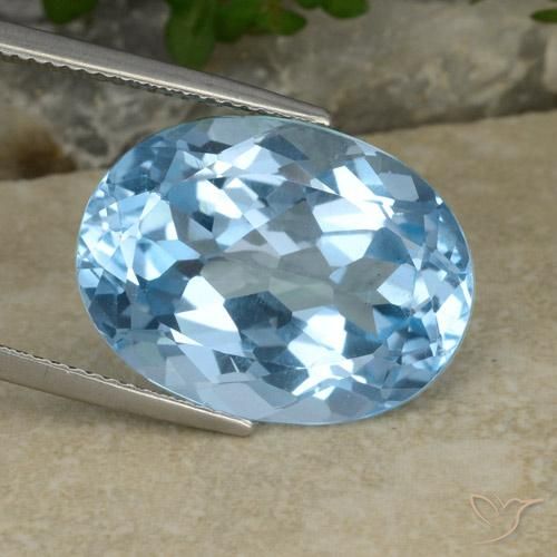 21.75ct Natürlicher Swiss Blue Topas, Oval, VVS-VS