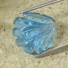 9,17 ctw natürlicher Swiss Blue Topas, Blumen-Schliff, Transparent
