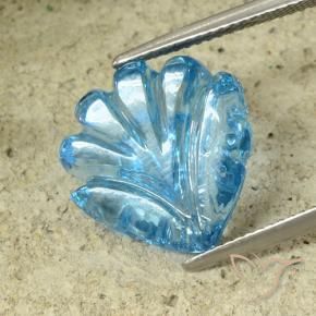 9,17 ctw natürlicher Swiss Blue Topas, Blumen-Schliff, Transparent