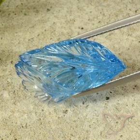9,17 ctw natürlicher Swiss Blue Topas, Blumen-Schliff, Transparent