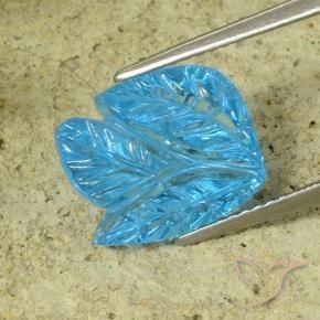 9,17 ctw natürlicher Swiss Blue Topas, Blumen-Schliff, Transparent