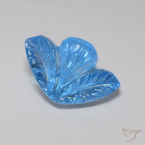 9,17 ctw natürlicher Swiss Blue Topas, Blumen-Schliff, Transparent