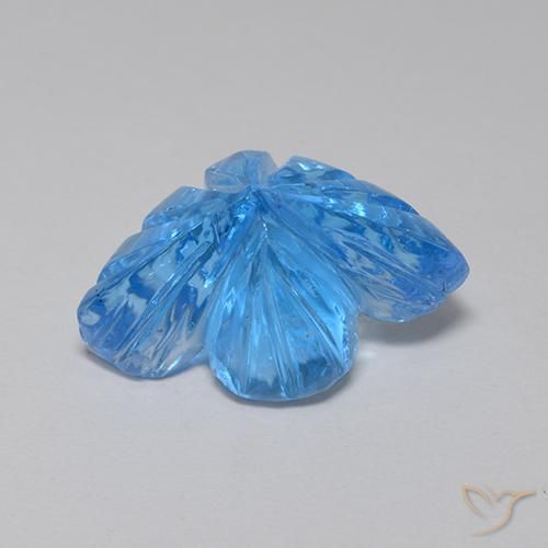 9,17 ctw natürlicher Swiss Blue Topas, Blumen-Schliff, Transparent