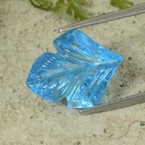 9,17 ctw natürlicher Swiss Blue Topas, Blumen-Schliff, Transparent