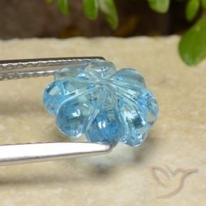 9,17 ctw natürlicher Himmerlblau Topas, Blumen-Schliff, Transparent