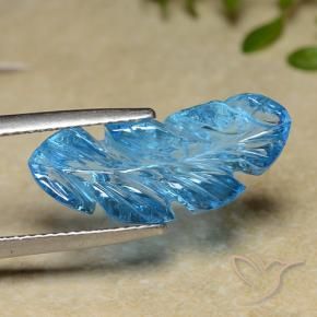 9,17 ctw natürlicher Swiss Blue Topas, Blumen-Schliff, Transparent