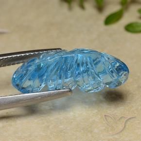 9,17 ctw natürlicher Swiss Blue Topas, Blumen-Schliff, Transparent