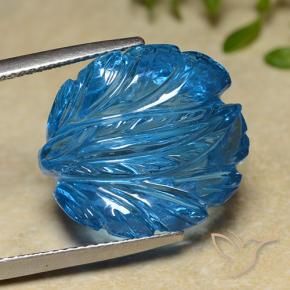 9,17 ctw natürlicher Swiss Blue Topas, Blumen-Schliff, Transparent