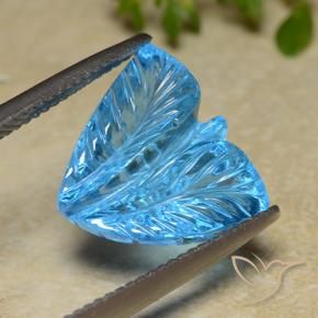 9,17 ctw natürlicher Swiss Blue Topas, Blumen-Schliff, Transparent