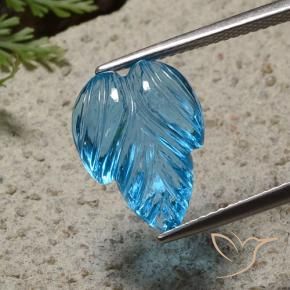 9,17 ctw natürlicher Swiss Blue Topas, Blumen-Schliff, Transparent