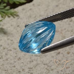 9,17 ctw natürlicher Swiss Blue Topas, Kissen, Transparent