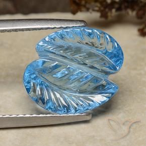 9,17 ctw natürlicher Swiss Blue Topas, Blumen-Schliff, Transparent
