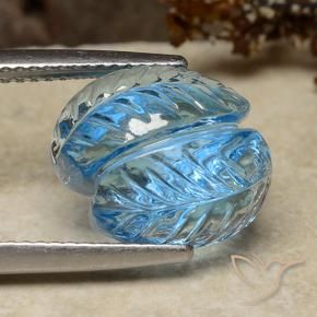 9,17 ctw natürlicher Swiss Blue Topas, Blumen-Schliff, Transparent