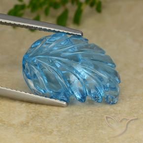 9,17 ctw natürlicher Swiss Blue Topas, Blumen-Schliff, Transparent