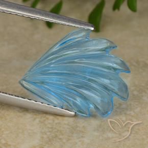 9,17 ctw natürlicher Swiss Blue Topas, Blumen-Schliff, Transparent