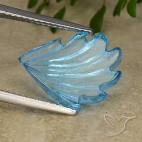 9,17 ctw natürlicher Swiss Blue Topas, Blumen-Schliff, Transparent