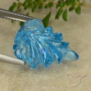 9,17 ctw natürlicher Swiss Blue Topas, Blumen-Schliff, Transparent