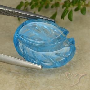 9,17 ctw natürlicher Swiss Blue Topas, Blumen-Schliff, Transparent