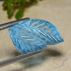 9,17 ctw natürlicher Swiss Blue Topas, Blumen-Schliff, Transparent