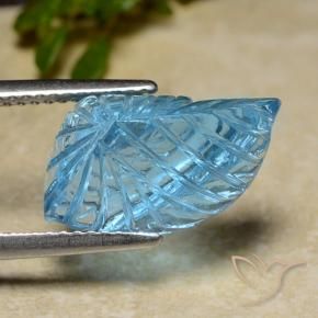 9,17 ctw natürlicher Swiss Blue Topas, Blumen-Schliff, Transparent