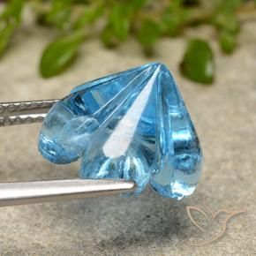 9,17 ctw natürlicher Swiss Blue Topas, Blumen-Schliff, Transparent