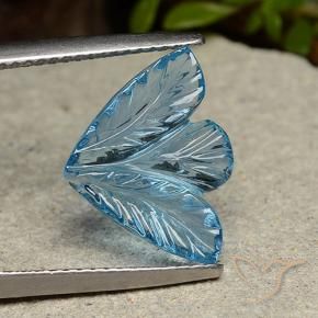 9,17 ctw natürlicher Swiss Blue Topas, Blumen-Schliff, Transparent