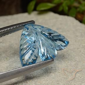 9,17 ctw natürlicher Swiss Blue Topas, Blumen-Schliff, Transparent