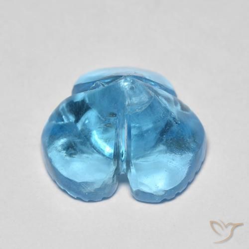 9,17 ctw natürlicher Swiss Blue Topas, Blumen-Schliff, Transparent