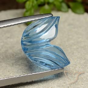 9,17 ctw natürlicher Swiss Blue Topas, Blumen-Schliff, Transparent