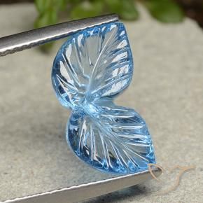 9,17 ctw natürlicher Swiss Blue Topas, Blumen-Schliff, Transparent