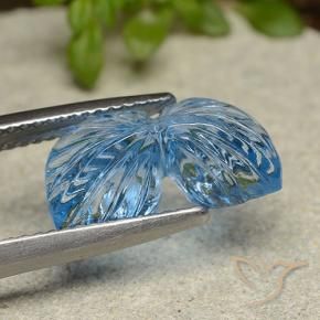 9,17 ctw natürlicher Swiss Blue Topas, Blumen-Schliff, Transparent