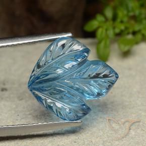 9,17 ctw natürlicher Swiss Blue Topas, Blumen-Schliff, Transparent