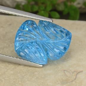 9,17 ctw natürlicher Swiss Blue Topas, Blumen-Schliff, Transparent