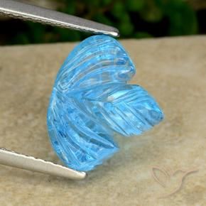 9,17 ctw natürlicher Swiss Blue Topas, Blumen-Schliff, Transparent