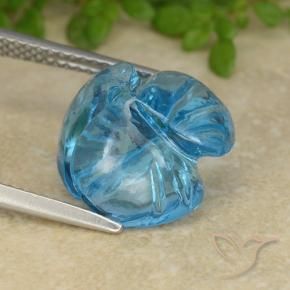 9,17 ctw natürlicher Swiss Blue Topas, Blumen-Schliff, Transparent