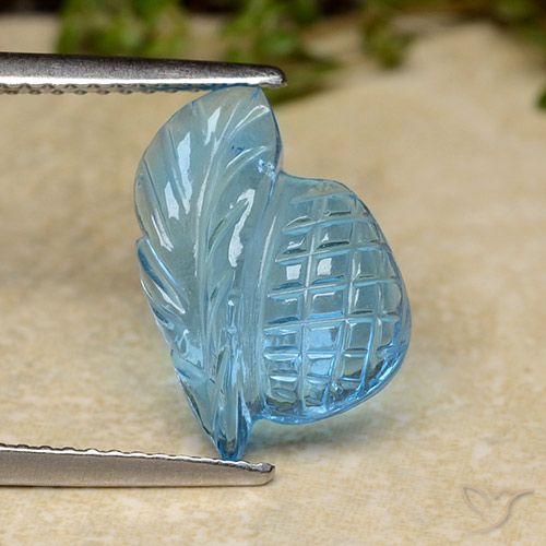 5.13ct Natürlicher Swiss Blue Topas, Blumen-Schliff, Transparent