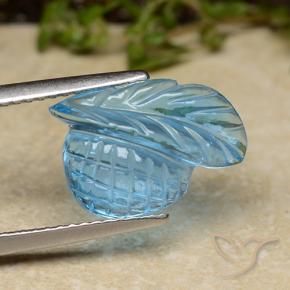 9,17 ctw natürlicher Swiss Blue Topas, Blumen-Schliff, Transparent