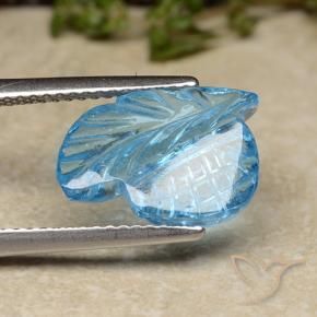 9,17 ctw natürlicher Swiss Blue Topas, Blumen-Schliff, Transparent