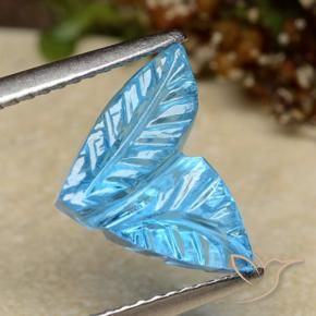 9,17 ctw natürlicher Swiss Blue Topas, Blumen-Schliff, Transparent