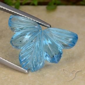 9,17 ctw natürlicher Swiss Blue Topas, Blumen-Schliff, Transparent