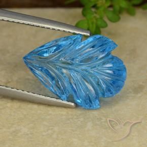 9,17 ctw natürlicher Swiss Blue Topas, Blumen-Schliff, Transparent
