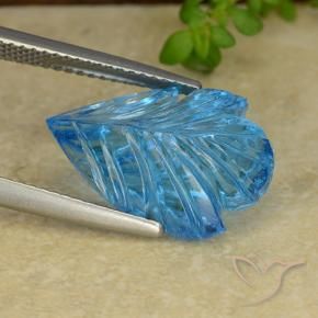 9,17 ctw natürlicher Swiss Blue Topas, Blumen-Schliff, Transparent