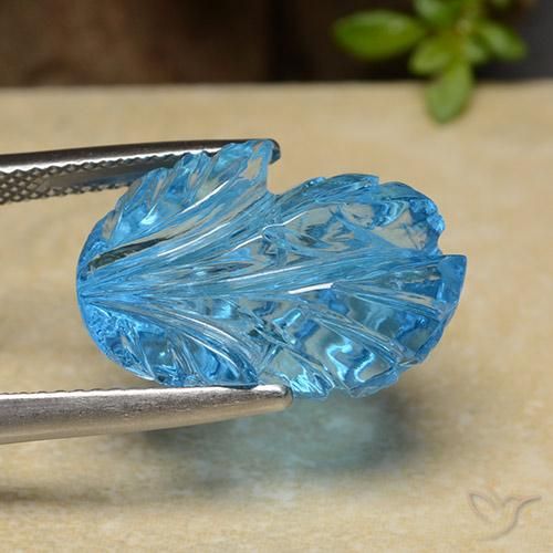 17,03 ctw natürlicher blauer Topas, Fantasieschliff, Transparent