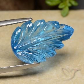 9,17 ctw natürlicher Swiss Blue Topas, Blumen-Schliff, Transparent