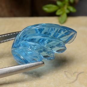 9,17 ctw natürlicher Swiss Blue Topas, Blumen-Schliff, Transparent