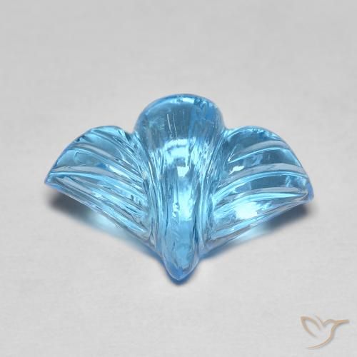 9,17 ctw natürlicher Swiss Blue Topas, Blumen-Schliff, Transparent