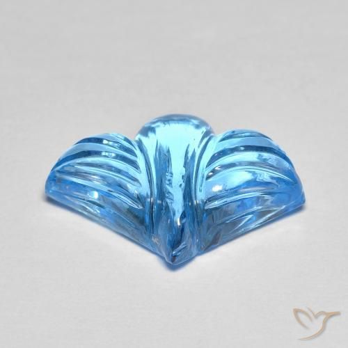9,17 ctw natürlicher Swiss Blue Topas, Blumen-Schliff, Transparent