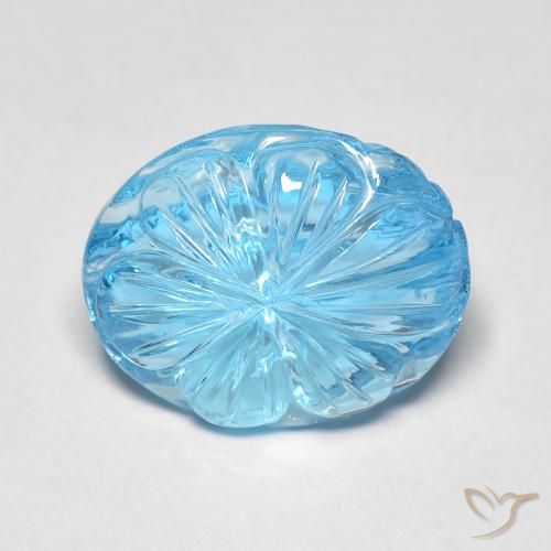8.37ct Natürlicher Swiss Blue Topas, Oval, Transparent
