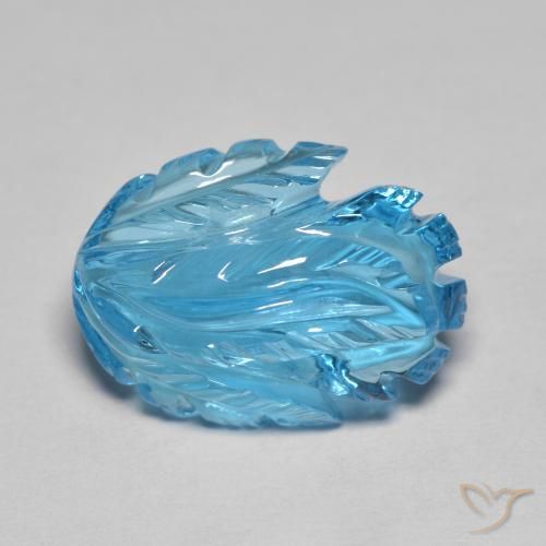 9,17 ctw natürlicher Swiss Blue Topas, Blumen-Schliff, Transparent