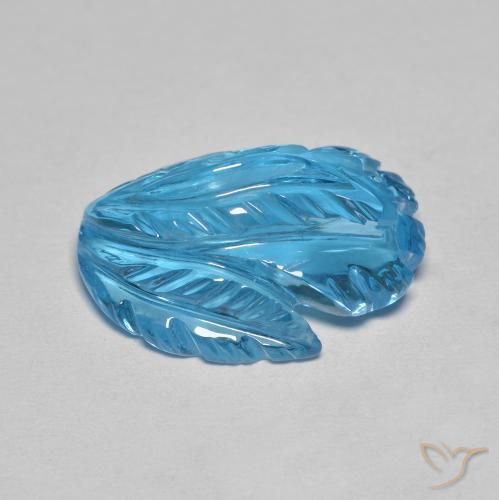 9,17 ctw natürlicher Swiss Blue Topas, Blumen-Schliff, Transparent